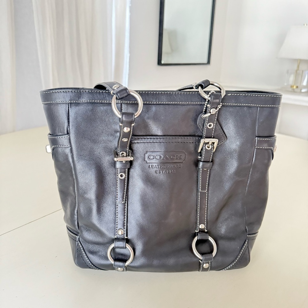 Coach Y2K Gallery Tote Lunch Bag Black Leather
